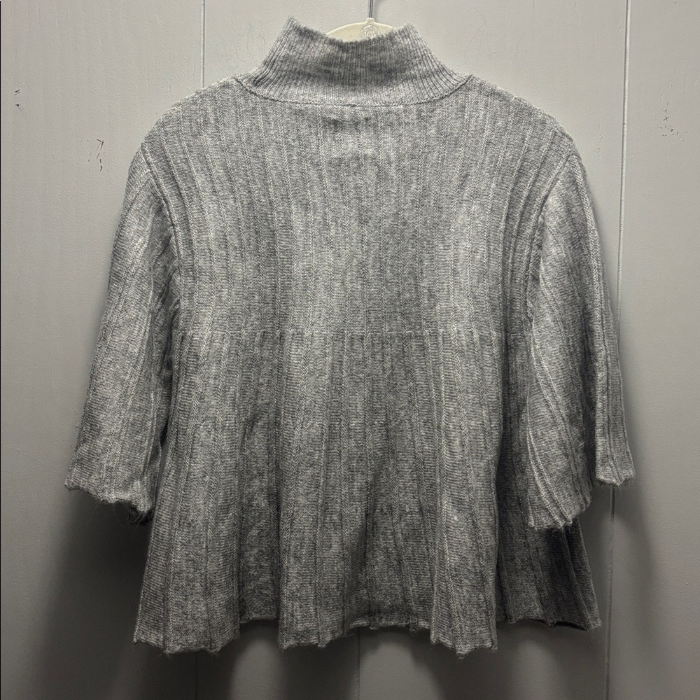 Maeve Short Sleeve Mock Neck Swing Sweater Gray Size Small - Picture 6 of 7